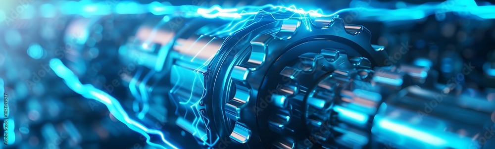 Aufkleber high-tech robotic manufacturing facility deep in a mountainside with energy-efficient machinery