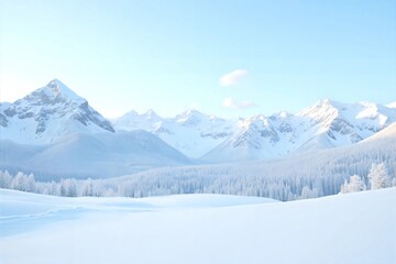 Stunning Winter Landscape with Snow-Covered Mountain Peaks