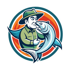 fish and fisherman logo