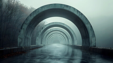 Fototapeta premium Elegant Concrete Arches in Modern Architectural Design