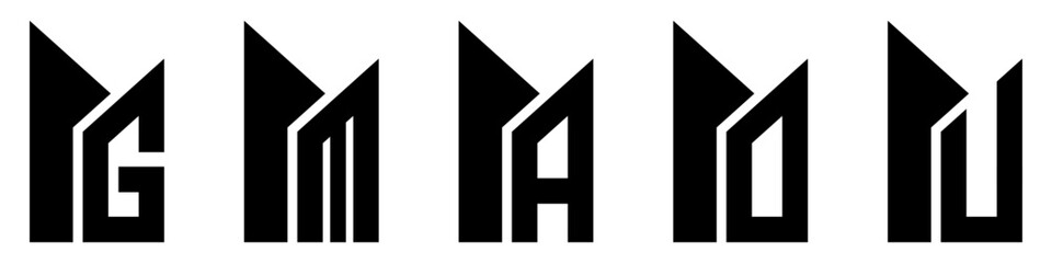 building and letter vector design, editable building and letter icon, illustration, graphic, construction, building, symbol, real estate