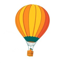 Naklejka premium An image of a hot air balloon in yellow and orange. 