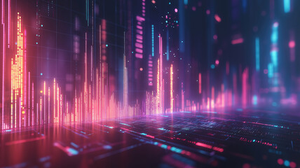 Fototapeta premium Digital graph captures the dynamic world of stock market and trading concepts