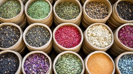 Vibrant Middle Eastern Spices in Rustic Setting