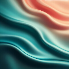 Obraz premium Turquoise Wave Pattern: Premium Silk Design with Dynamic Flow and Fresh Light Effects in Cool Ocean Tones