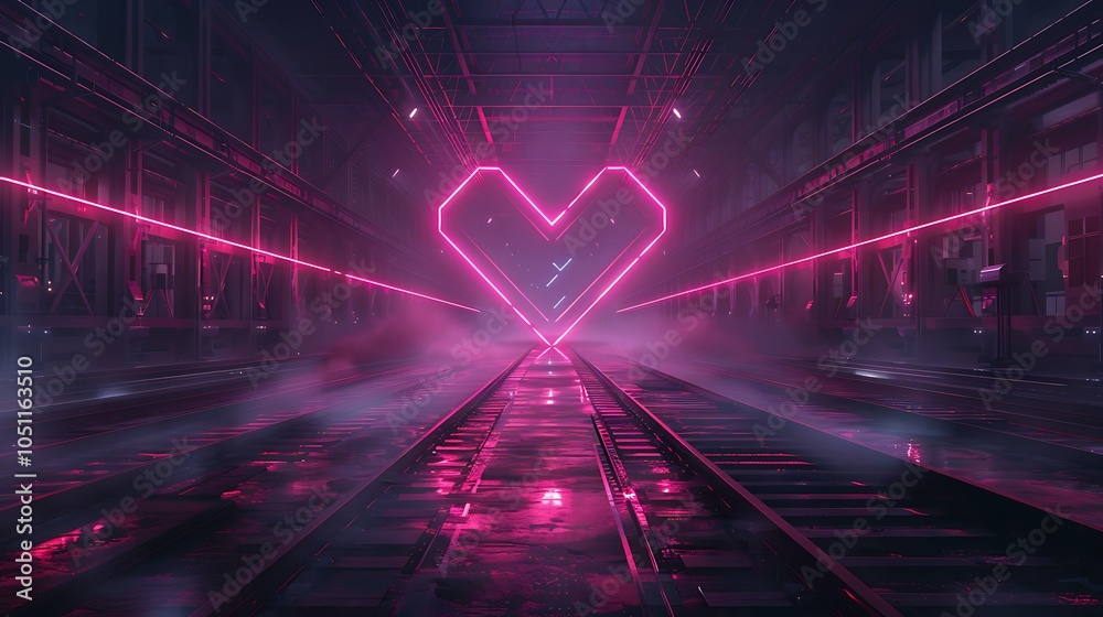 Poster Neon-Lit High-Tech Factory With Advanced Robotics and AI Controlling Autonomous Manufacturing Processes