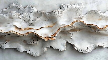 Obraz premium Abstract White and Brown Textured Wall Sculpture