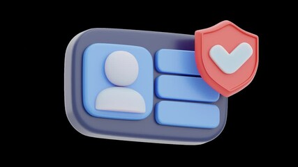 3D Animation of Identity Verification Security | Alpha Channel
