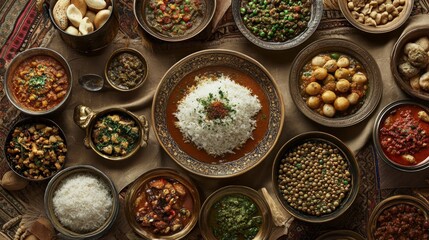 Fototapeta premium Creative Plating of Dishes in Rustic Setting