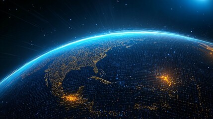 Obraz premium Digital Globe with Network Connections