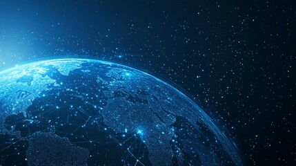 Obraz premium Global Network Connections: A Digital Earth