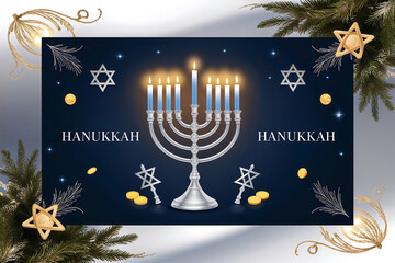 Star of David Hanukkah menorah.