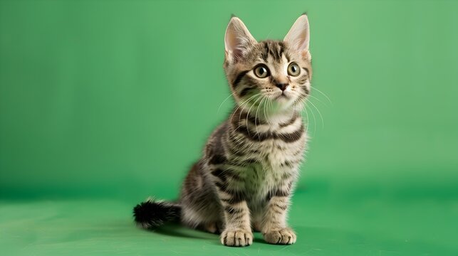 Rambunctious American Shorthair Cat in Fashion Photography Studio
