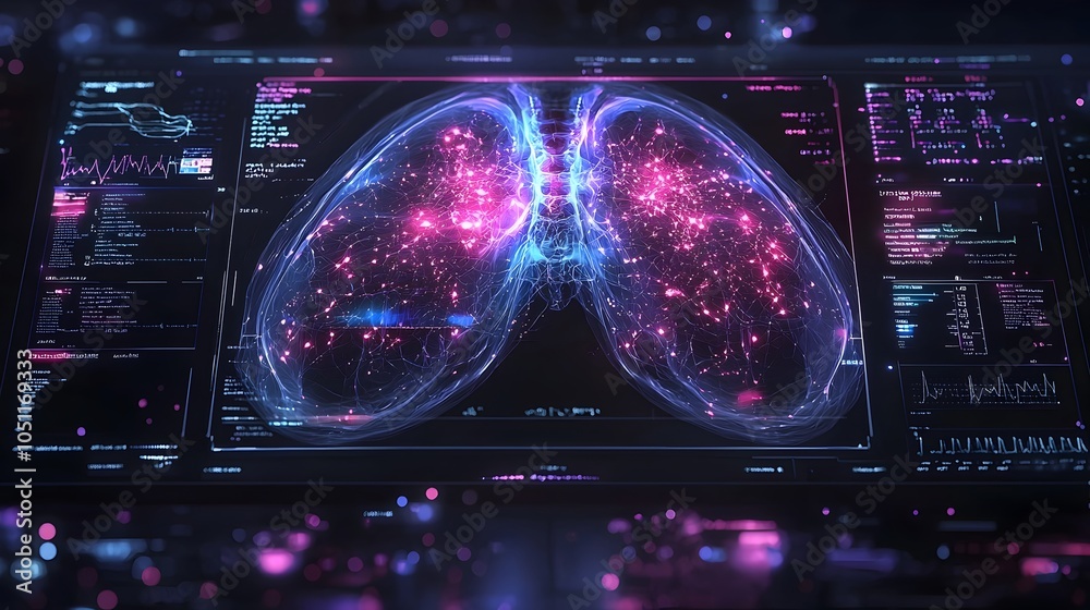 Poster high tech monitoring system displaying x ray scan flat design for advanced digital diagnostics healt