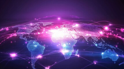 Obraz premium Global Network Connections: A Digital World Map