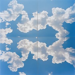 Hyperrealistic Close-Up of Reflection in Clouds