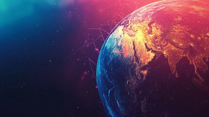 Obraz premium Earth's Interconnected Network - A Digital Perspective