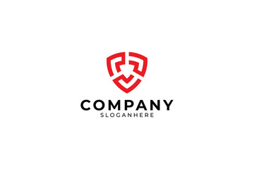 Fototapeta premium Letter V Shield Logo
