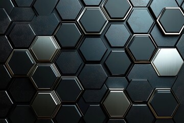 Fototapeta premium Abstract metallic hexagonal pattern.
