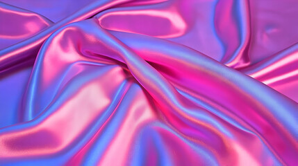 Obraz premium Iridescent Pink and Blue Satin Fabric Texture, textile, background, backdrop, wallpaper, silk