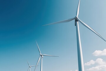 Fototapeta premium Front Angle Shot of Renewable Energy Wind Farm