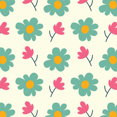 Seamless vector floral pattern with lively colors.