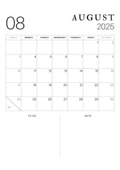 Black and White Simple Minimalist 2025 Year Planner,