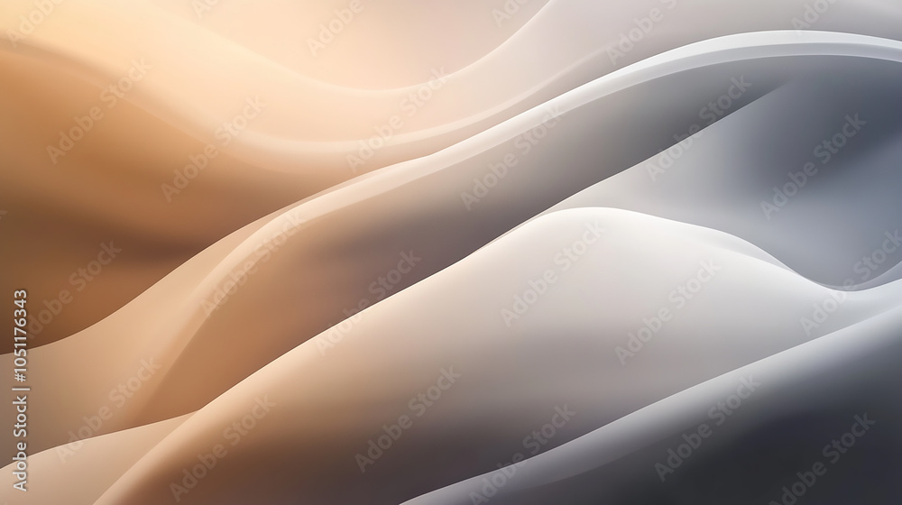 Canvas Prints smooth white background abstract gradient peachy hues: abstract futuristic texture in pastel peach a