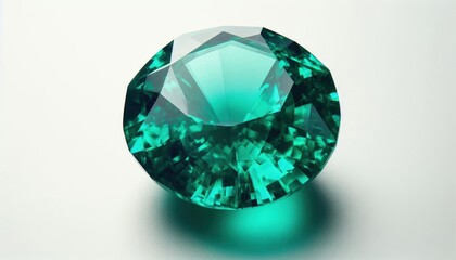 Fototapeta premium Beautiful Teal Gemstone with Intricate Facets