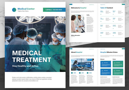 Gradient Blue And Green Medical Brochure