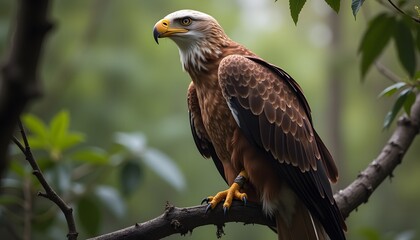 Obraz premium Majestic Eagle Perched on a Branch
