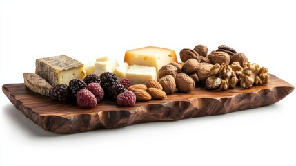 Obraz premium Elegant Cheese Platter with Fruits and Nuts Display