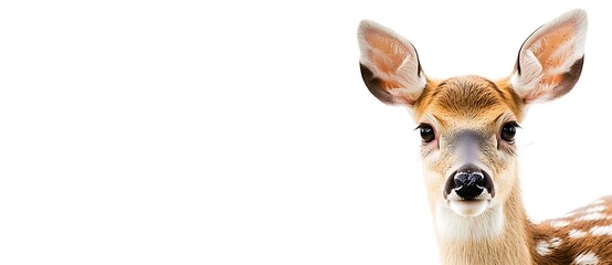 Virgo zodiac, August 23 – September 22. Image of a young doe (female deer) symbolizing the Virgo zodiac. Suitable for marketing or business purposes. Panoramic banner with place for text
