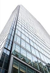 A picture of a tall building with numerous windows and a prominent clock. This image can be used to represent urban architecture, city life, time  Modern Architecture detail Abstract Background  