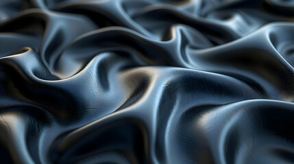 Obraz premium Abstract 3D Dark Blue Wavy Fabric Texture Background