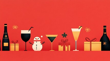 Minimalist Office Holiday Invitation Card Design