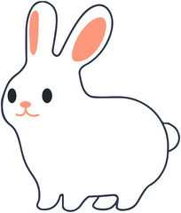 Cute Flat Rabbit Icon 