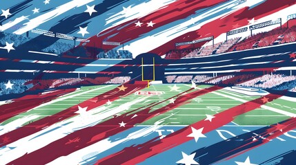 View of the american football stadium, which is magnificent and modern