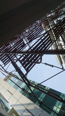 Fototapeta premium Scaffolding pole arrangement in a renovation project in an office building 