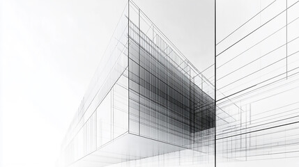 Fototapeta premium Home architecture interior project building or renovation refurbishment and restoration contractor service, mixed realistic and structural drawing Industrial building wireframe renderin