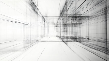 Modern Architecture building construction perspective design, building sketch line drawing on white background  Modern Architecture building construction perspective design, building sketch line

