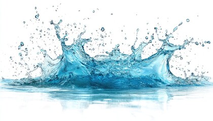 Water splash isolated on white. Perfect for adding dynamic energy to designs.