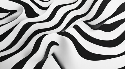 modern abstract design featuring zebra skin textures overlaid with random black and white wave lines,