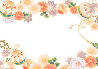 華やかな秋の和柄フレーム