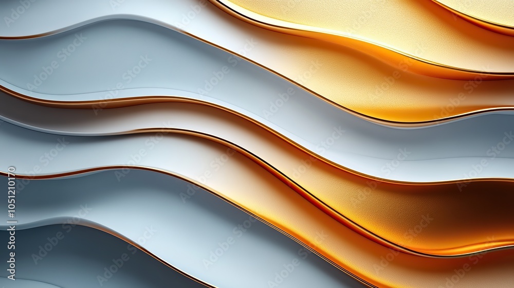 Poster minimalistic background with white and gold lines, ideal for sleek and elegant