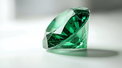 Fototapeta premium A sparkling green gem, showcasing intricate facets and vibrant color.