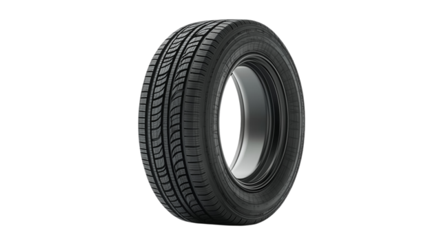 PNG, winter car tire, isolated on white background, created using Generative AI technology.