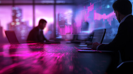 Futuristic financial data analytics and market monitoring displayed on a digital dashboard with various charts graphs and cryptocurrency information  Concept of advanced technology finance