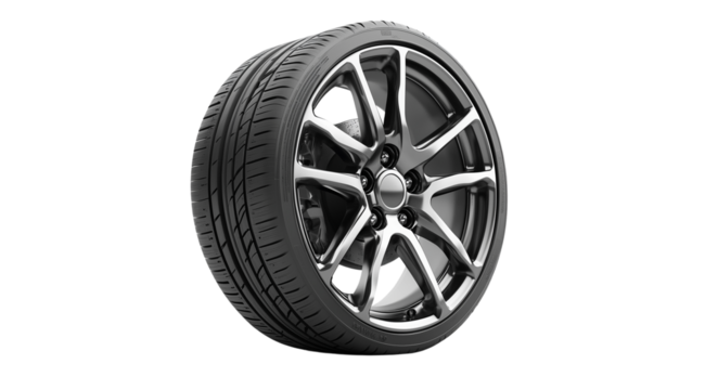 PNG, winter car tire, isolated on white background, created using Generative AI technology.