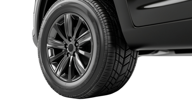 PNG, winter car tire, isolated on white background, created using Generative AI technology.
